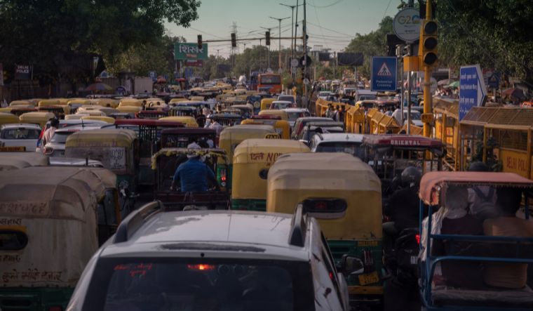 Delhi traffic jam